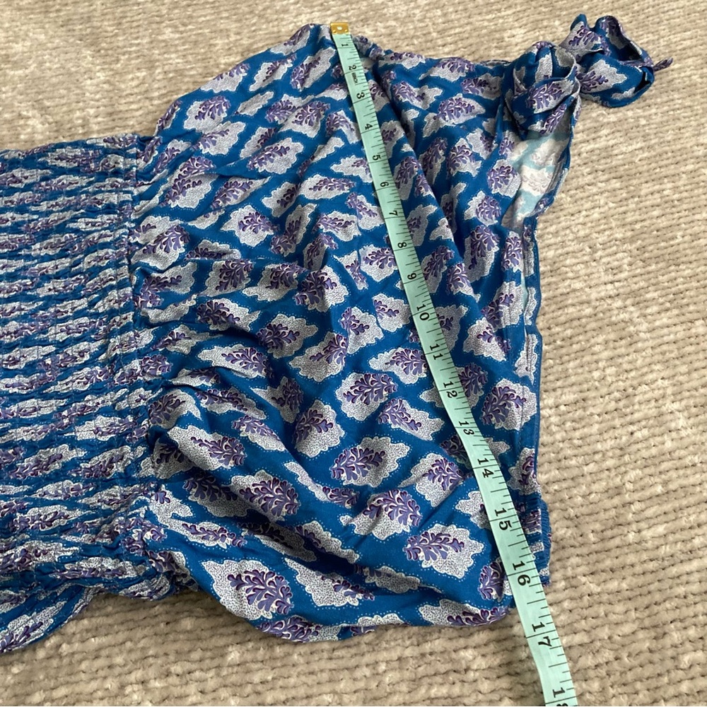 Cupshe Blue Purple Feather Print Halter‎ Maxi Dress NWT Size Small Boho Resort - Picture 5 of 10